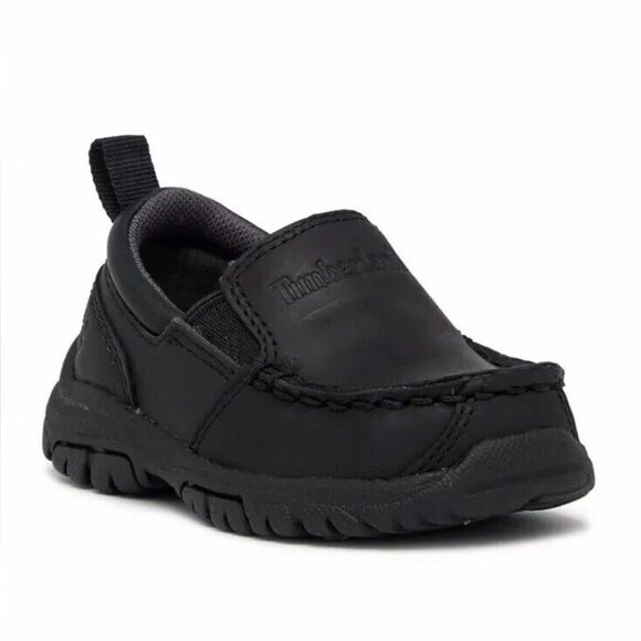 Timberland Kids Black Leather Slip On Shoes (Size: 7.5 Toddler) - Picture 1 of 16
